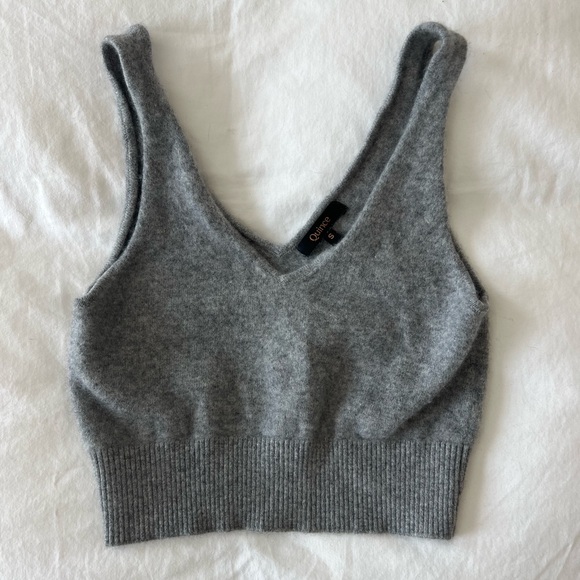 Quince Mongolian Cashmere Spring Cropped Tank - Picture 2 of 6